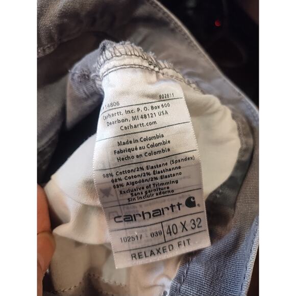 Carhartt Rugged Flex Relaxed Fit Canvas Pants Gray 40 x 32 Gray Workwear - Picture 5 of 5